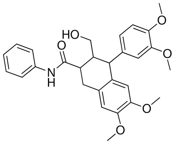 4-(3,4-dimethoxyphenyl)-3-(hydroxymethyl)-6,7-dimethoxy-N-phenyl-1,2,3,4-tetrahydro-2-naphthalenecarboxamide