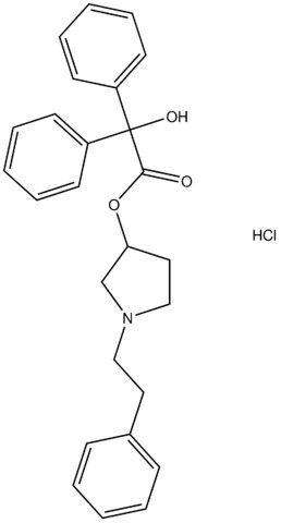 1-(2-phenylethyl)-3-pyrrolidinyl hydroxy(diphenyl)acetate hydrochloride