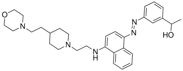 1-[3-((E)-{4-[(2-{4-[2-(4-morpholinyl)ethyl]-1-piperidinyl}ethyl)amino]-1-naphthyl}diazenyl)phenyl]ethanol