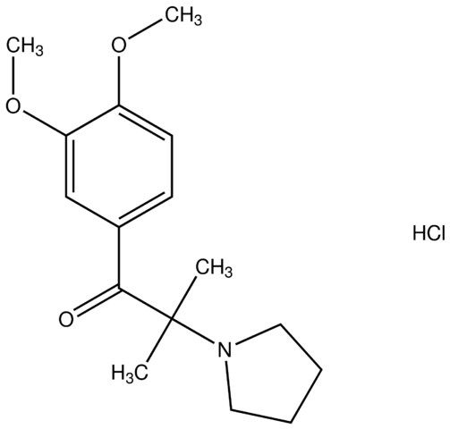 1-(3,4-dimethoxyphenyl)-2-methyl-2-(1-pyrrolidinyl)-1-propanone hydrochloride