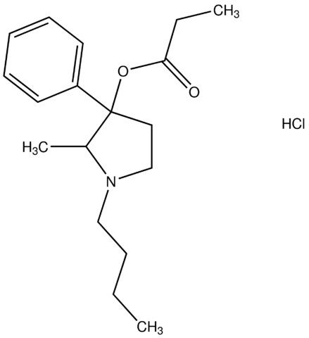 1-butyl-2-methyl-3-phenyl-3-pyrrolidinyl propanoate hydrochloride