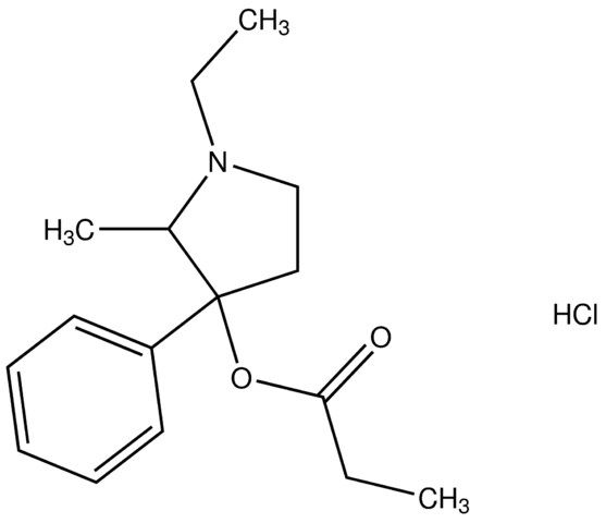 1-ethyl-2-methyl-3-phenyl-3-pyrrolidinyl propanoate hydrochloride