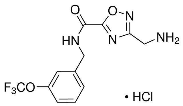 3-(Aminomethyl)-<i>N</i>-[3-(trifluoromethyl)benzyl]-1,2,4-oxadiazole-5-carboxamide hydrochloride