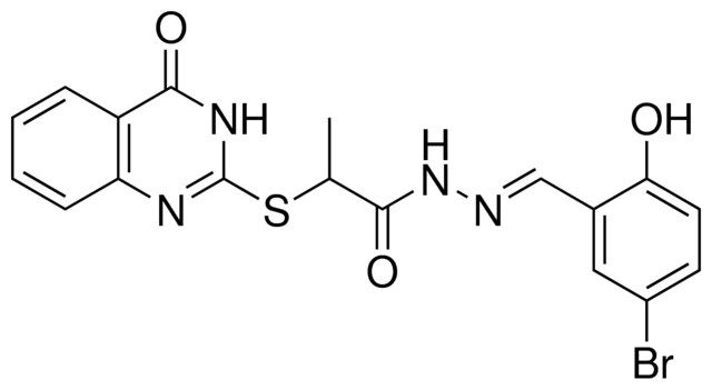 N'-[(E)-(5-BROMO-2-HYDROXYPHENYL)METHYLIDENE]-2-[(4-OXO-3,4-DIHYDRO-2-QUINAZOLINYL)SULFANYL]PROPANOHYDRAZIDE