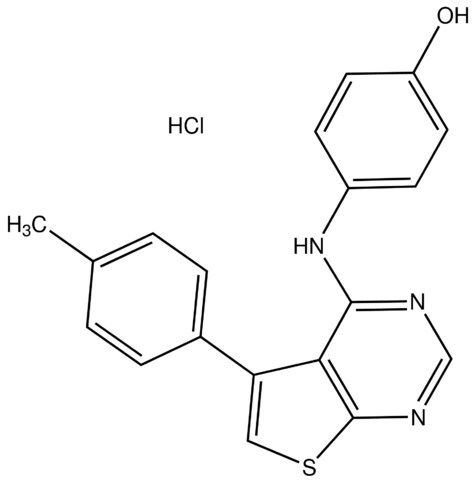 4-{[5-(4-Methylphenyl)thieno[2,3-<i>d</i>]pyrimidin-4-yl]amino}phenol hydrochloride