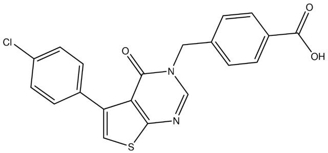 4-{[5-(4-Chlorophenyl)-4-oxothieno[2,3-<i>d</i>]pyrimidin-3(4<i>H</i>)-yl]methyl}benzoic acid