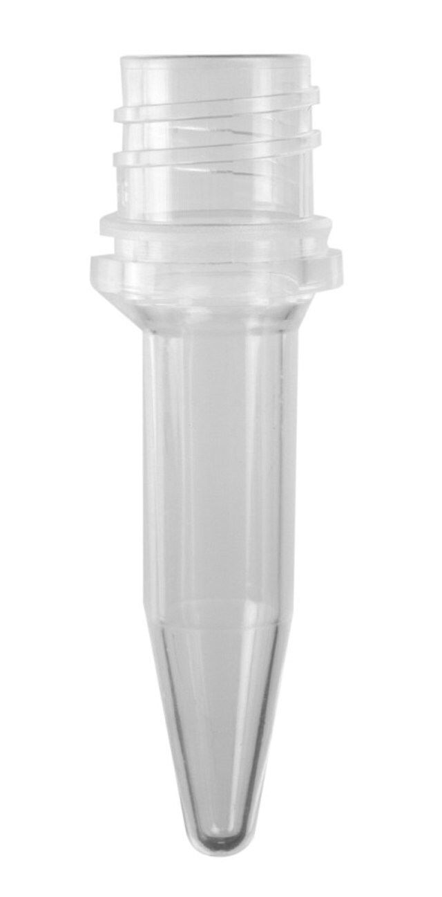 Screw cap tubes without caps, conical bottom