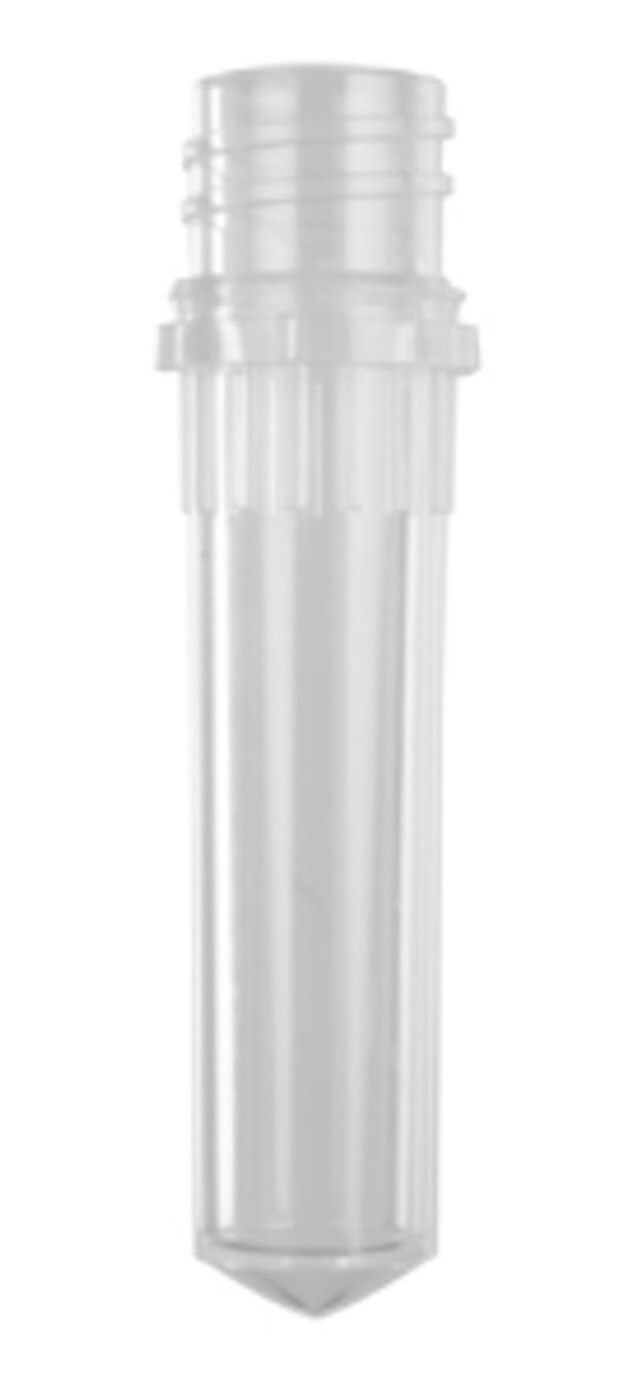 Screw cap tubes without caps, conical bottom