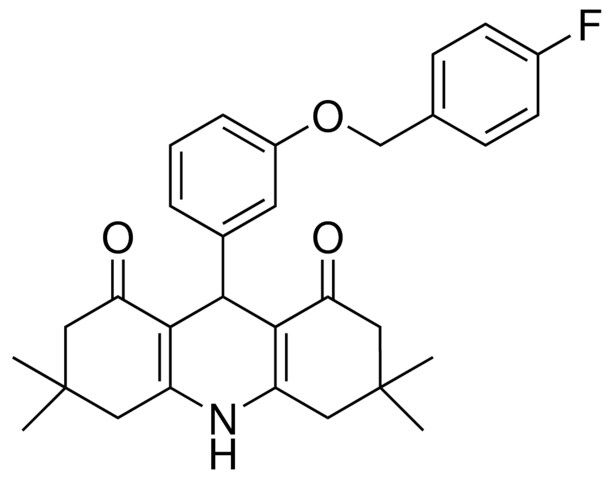 9-(3-((4-FLUOROBENZYL)OXY)PHENYL)-3,3,6,6-TETRAMETHYL-3,4,6,7,9,10-HEXAHYDRO-1,8(2H,5H)-ACRIDINEDIONE