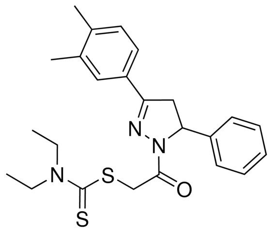 2-[3-(3,4-DIMETHYLPHENYL)-5-PHENYL-4,5-DIHYDRO-1H-PYRAZOL-1-YL]-2-OXOETHYL DIETHYLDITHIOCARBAMATE