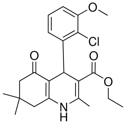 ETHYL 4-(2-CHLORO-3-METHOXYPHENYL)-2,7,7-TRIMETHYL-5-OXO-1,4,5,6,7,8-HEXAHYDRO-3-QUINOLINECARBOXYLATE