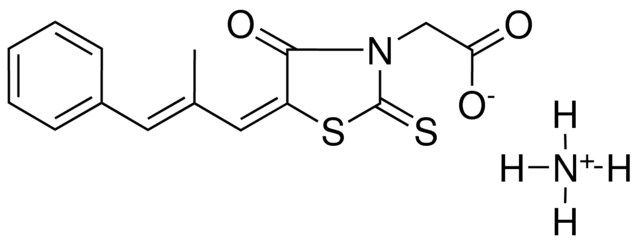 AMMONIUM (5-(2-METHYL-3-PHENYL-2-PROPENYLIDENE)-4-OXO-2-THIOXO-1,3-THIAZOLIDIN-3-YL)ACETATE