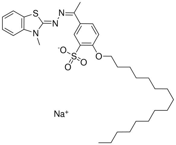 3-METHYL-2-BENZOTHIAZOLINONE, AZINE WITH 4'-HEXADECYL-O-3'-SULFOACETOPHENONE, NA