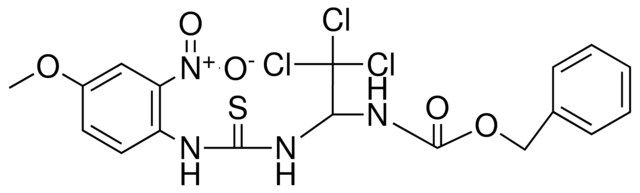 (2,2,2-TRICHLORO-1-(3-(4-MEO-2-NITRO-PH)-THIOUREIDO)-ET)-CARBAMIC ACID BZL ESTER