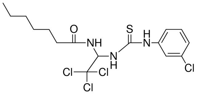 HEPTANOIC ACID (2,2,2-TRICHLORO-1-(3-(3-CHLORO-PHENYL)-THIOUREIDO)-ETHYL)-AMIDE