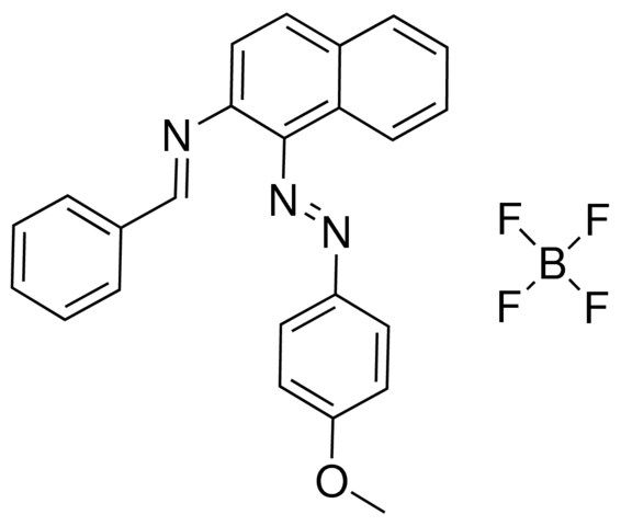 N-BENZYLIDENE-N-(1-(4-METHOXYPHENYLAZO)-2-NAPHTHYL)AMINE TETRAFLUOROBORATE