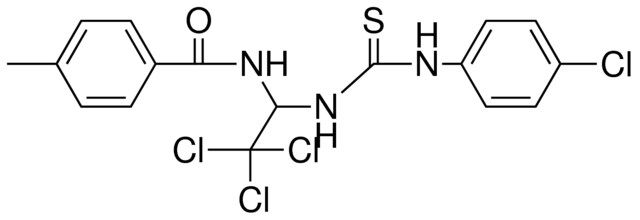 4-METHYL-N-(2,2,2-TRICHLORO-1-(3-(4-CHLORO-PHENYL)-THIOUREIDO)-ETHYL)-BENZAMIDE