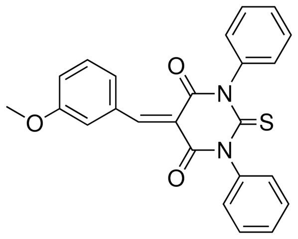 5-(3-METHOXY-BENZYLIDENE)-1,3-DIPHENYL-2-THIOXO-DIHYDRO-PYRIMIDINE-4,6-DIONE