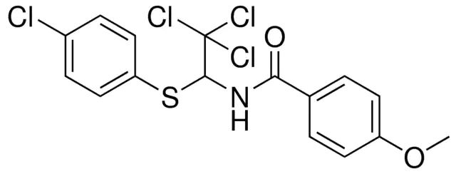 2-(4-MEO-PHENYL)-N-(2,2,2-TRICHLORO-1-(4-CHLORO-PHENYLSULFANYL)-ETHYL)-ACETAMIDE