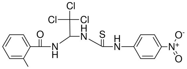 2-METHYL-N-(2,2,2-TRICHLORO-1-(3-(4-NITRO-PHENYL)-THIOUREIDO)-ETHYL)-BENZAMIDE