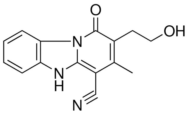 2-(2-HO-ETHYL)-3-ME-1-OXO-1,5-DIHYDROPYRIDO(1,2-A)BENZIMIDAZOLE-4-CARBONITRILE