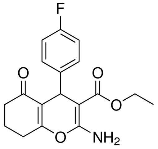 2-AMINO-4-(4-F-PH)-5-OXO-5,6,7,8-4H-4H-CHROMENE-3-CARBOXYLIC ACID ETHYL ESTER