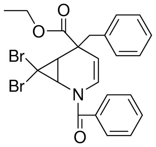 2-BZ-5-BZL-7,7-DIBROMO-2-AZA-BICYCLO(4.1.0)HEPT-3-ENE-5-CARBOXYLIC ACID ET ESTER