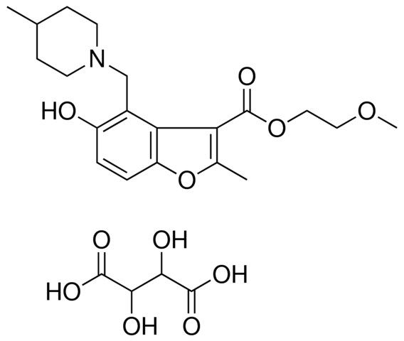 2-METHOXYETHYL 5-HYDROXY-2-METHYL-4-[(4-METHYL-1-PIPERIDINYL)METHYL]-1-BENZOFURAN-3-CARBOXYLATE 2,3-DIHYDROXYSUCCINATE