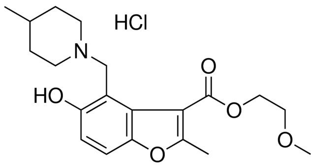 2-METHOXYETHYL 5-HYDROXY-2-METHYL-4-[(4-METHYL-1-PIPERIDINYL)METHYL]-1-BENZOFURAN-3-CARBOXYLATE HYDROCHLORIDE