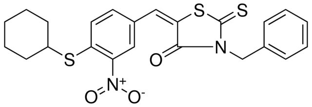 3-BENZYL-5-(4-CYCLOHEXYLSULFANYL-3-NITRO-BENZYLIDENE)-2-THIOXO-THIAZOLIDIN-4-ONE