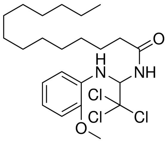 TETRADECANOIC ACID (2,2,2-TRICHLORO-1-(2-METHOXY-PHENYLAMINO)-ETHYL)-AMIDE