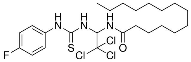 TETRADECANOIC ACID (2,2,2-TRICHLORO-1-(3-(4-F-PHENYL)-THIOUREIDO)-ETHYL)-AMIDE