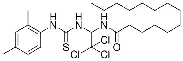 TETRADECANOIC ACID (2,2,2-TRICHLORO-1-(3-(2,4-DIMETHYL-PH)-THIOUREIDO)-ET)-AMIDE