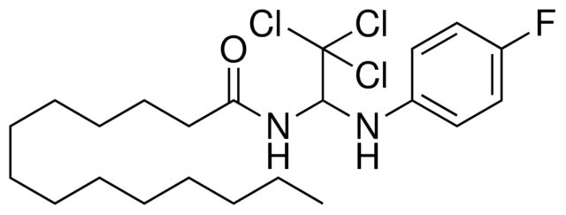 TETRADECANOIC ACID (2,2,2-TRICHLORO-1-(4-FLUORO-PHENYLAMINO)-ETHYL)-AMIDE