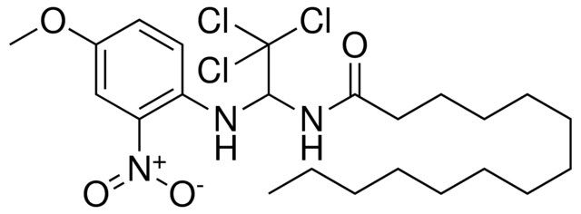 TETRADECANOIC ACID (2,2,2-TRICHLORO-1-(4-MEO-2-NITRO-PHENYLAMINO)-ETHYL)-AMIDE