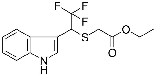 (2,2,2-TRIFLUORO-1-(1H-INDOL-3-YL)-ETHYLSULFANYL)-ACETIC ACID ETHYL ESTER