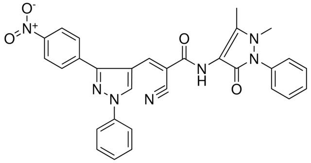 (2E)-2-CYANO-N-(1,5-DIMETHYL-3-OXO-2-PHENYL-2,3-DIHYDRO-1H-PYRAZOL-4-YL)-3-[3-(4-NITROPHENYL)-1-PHENYL-1H-PYRAZOL-4-YL]-2-PROPENAMIDE