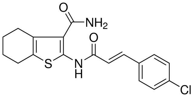 2-(3-(4-CL-PH)ACRYLOYLAMINO)4,5,6,7-4H-BENZO(B)THIOPHENE-3-CARBOXYLIC ACID AMIDE