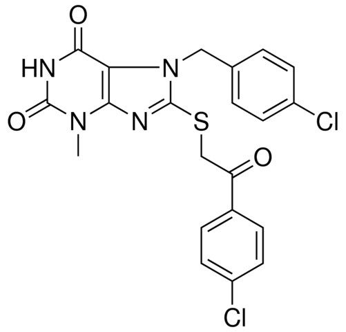 7-(4-CL-BENZYL)-8-(2-(4-CL-PH)-2-OXO-ETHYLSULFANYL)-3-ME-3,7-2H-PURINE-2,6-DIONE