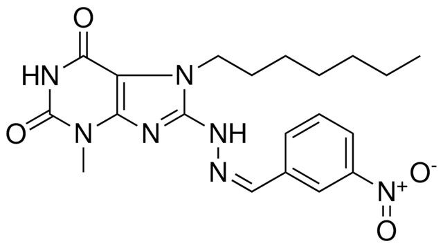 7-HEPTYL-3-ME-8-(N'-(3-NITRO-BENZYLIDENE)-HYDRAZINO)-3,7-2H-PURINE-2,6-DIONE