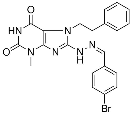 8-(N'-(4-BR-BENZYLIDENE)-HYDRAZINO)-3-ME-7-PHENETHYL-3,7-2H-PURINE-2,6-DIONE