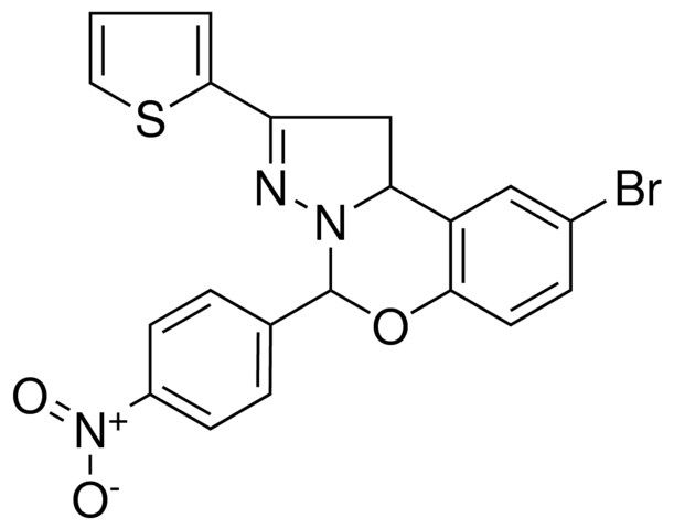 9-BROMO-5-(4-NITROPHENYL)-2-(2-THIENYL)-1,10B-DIHYDROPYRAZOLO[1,5-C][1,3]BENZOXAZINE