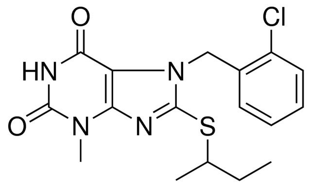 8-SEC-BUTYLSULFANYL-7-(2-CHLORO-BENZYL)-3-METHYL-3,7-DIHYDRO-PURINE-2,6-DIONE