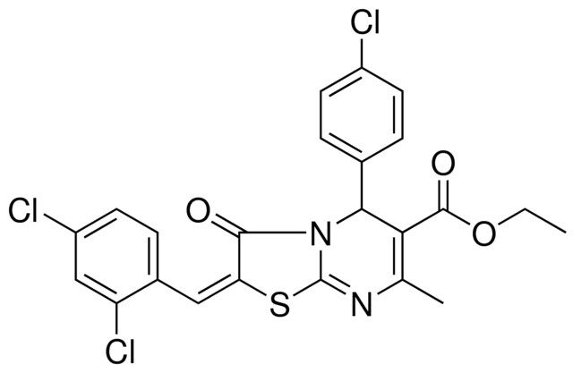 ETHYL (2E)-5-(4-CHLOROPHENYL)-2-(2,4-DICHLOROBENZYLIDENE)-7-METHYL-3-OXO-2,3-DIHYDRO-5H-[1,3]THIAZOLO[3,2-A]PYRIMIDINE-6-CARBOXYLATE