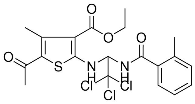 ETHYL 5-ACETYL-4-METHYL-2-({2,2,2-TRICHLORO-1-[(2-METHYLBENZOYL)AMINO]ETHYL}AMINO)-3-THIOPHENECARBOXYLATE