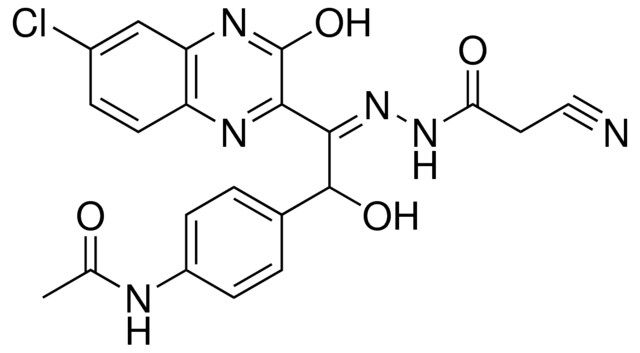 N-(4-{(2Z)-2-(6-CHLORO-3-HYDROXY-2-QUINOXALINYL)-2-[(CYANOACETYL)HYDRAZONO]-1-HYDROXYETHYL}PHENYL)ACETAMIDE