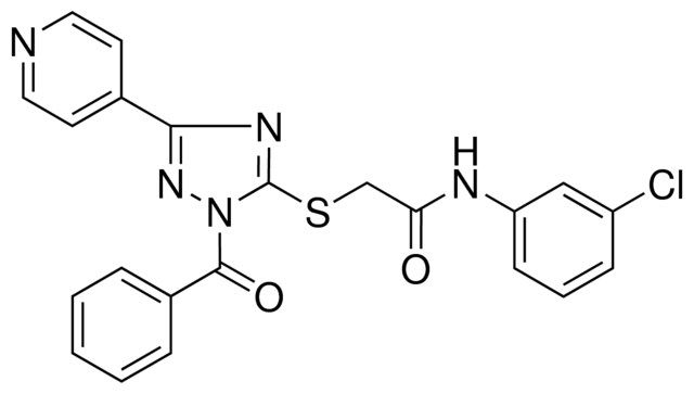 2(2-BENZOYL-5-PYRIDIN-4-YL-2H-(1,2,4)TRIAZOL-3-YLSULFANYL)-N-(3-CL-PH)-ACETAMIDE