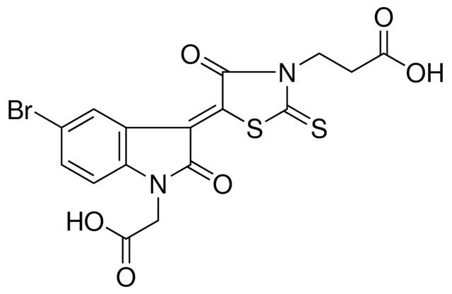 3-{(5Z)-5-[5-BROMO-1-(CARBOXYMETHYL)-2-OXO-1,2-DIHYDRO-3H-INDOL-3-YLIDENE]-4-OXO-2-THIOXO-1,3-THIAZOLIDIN-3-YL}PROPANOIC ACID