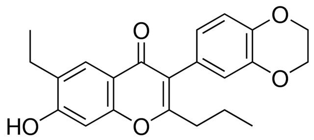 3-(2,3-DIHYDRO-BENZO(1,4)DIOXIN-6-YL)-6-ETHYL-7-HYDROXY-2-PROPYL-CHROMEN-4-ONE