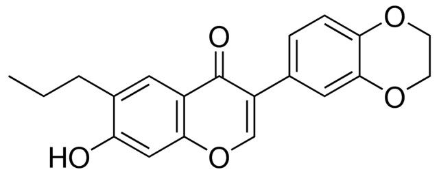 3-(2,3-DIHYDRO-BENZO(1,4)DIOXIN-6-YL)-7-HYDROXY-6-PROPYL-CHROMEN-4-ONE